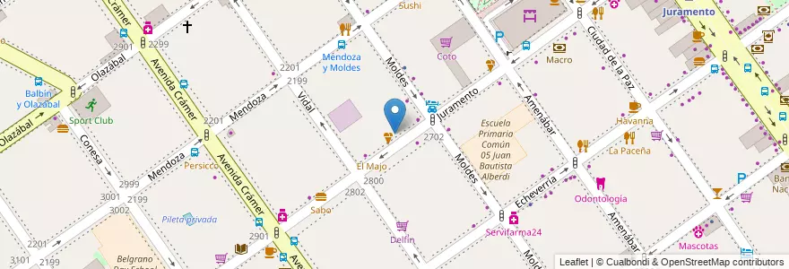 Mapa de ubicacion de Farmaplus, Belgrano en アルゼンチン, Ciudad Autónoma De Buenos Aires, ブエノスアイレス, Comuna 13.