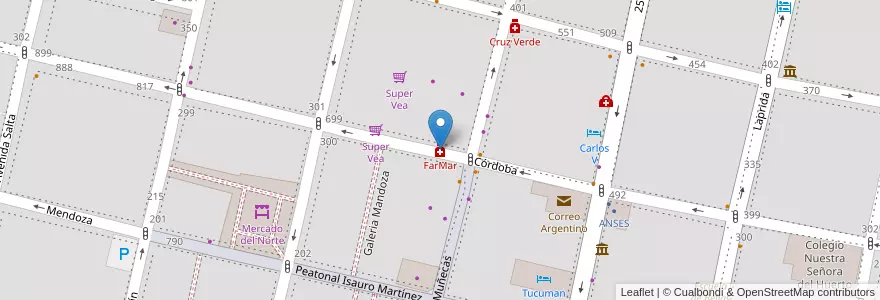 Mapa de ubicacion de FarMar en アルゼンチン, トゥクマン州, San Miguel De Tucumán, Departamento Capital, San Miguel De Tucumán.