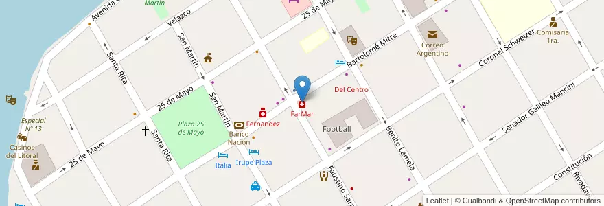 Mapa de ubicacion de FarMar en 阿根廷, Corrientes, Departamento Esquina, Municipio De Esquina.