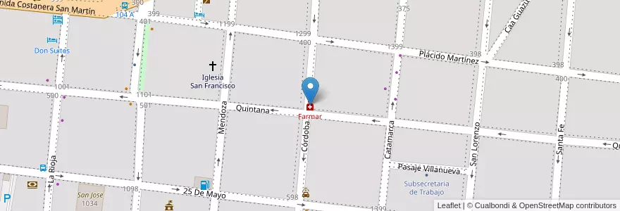 Mapa de ubicacion de Farmar en آرژانتین, Corrientes, Departamento Capital, Corrientes, Corrientes.
