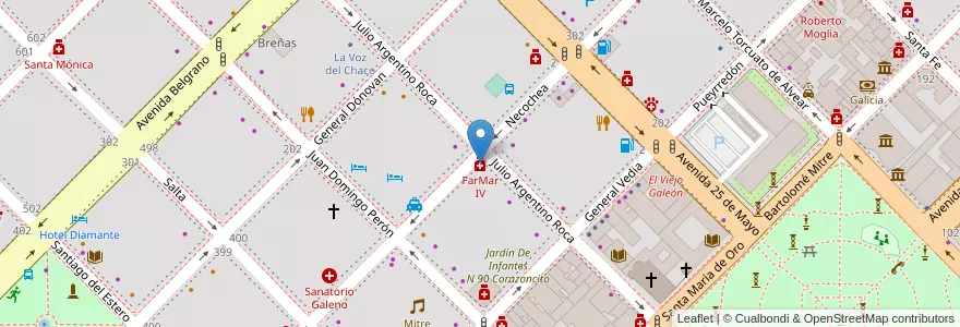 Mapa de ubicacion de FarMar IV en Аргентина, Чако, Departamento San Fernando, Ресистенсия, Resistencia.