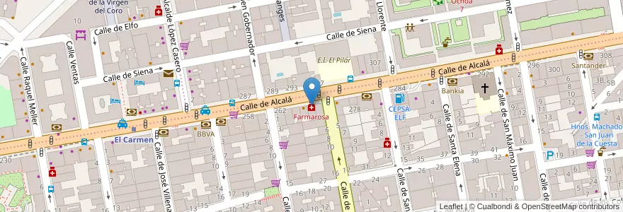 Mapa de ubicacion de Farmarosa en 스페인, Comunidad De Madrid, Comunidad De Madrid, Área Metropolitana De Madrid Y Corredor Del Henares, 마드리드.