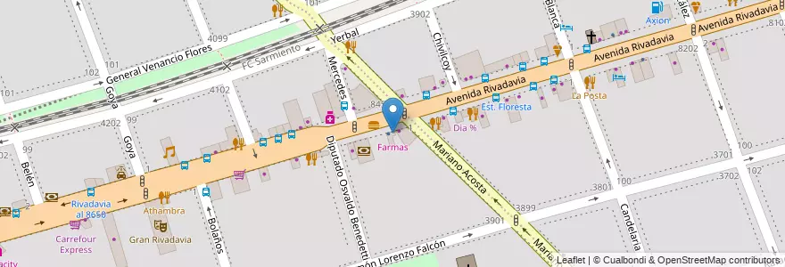 Mapa de ubicacion de Farmas, Velez Sarsfield en Argentina, Ciudad Autónoma De Buenos Aires, Buenos Aires, Comuna 10.