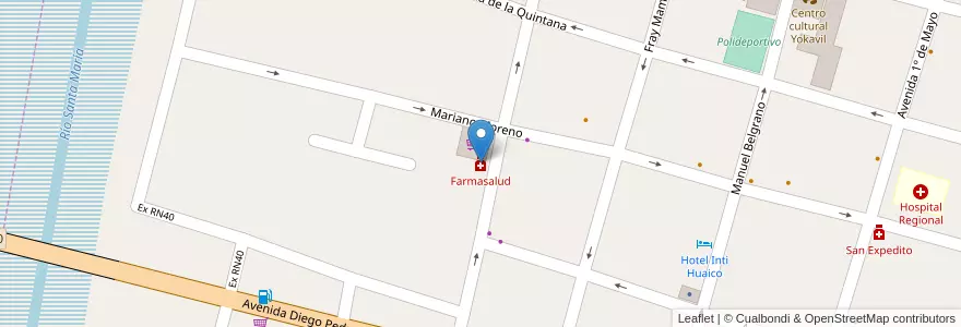 Mapa de ubicacion de Farmasalud en 아르헨티나, Catamarca, Departamento Santa María, Municipio De Santa María, Santa María.