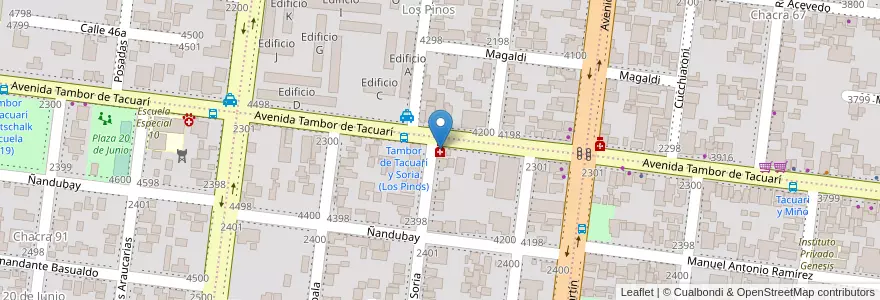 Mapa de ubicacion de FarmaSer en アルゼンチン, ミシオネス州, Departamento Capital, Municipio De Posadas, Posadas.