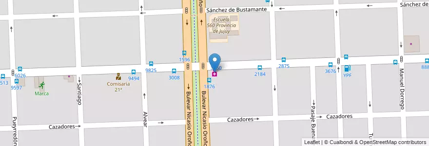 Mapa de ubicacion de Farmashop en الأرجنتين, سانتا في, Departamento Rosario, Municipio De Rosario, روساريو.