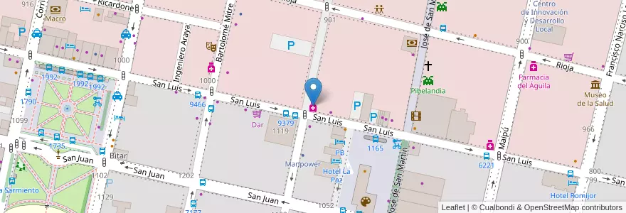 Mapa de ubicacion de Farmashop en Argentine, Santa Fe, Departamento Rosario, Municipio De Rosario, Rosario.