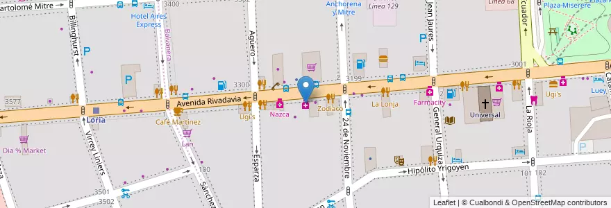 Mapa de ubicacion de Farmathea, Balvanera en アルゼンチン, Ciudad Autónoma De Buenos Aires, Comuna 5, Comuna 3, ブエノスアイレス.
