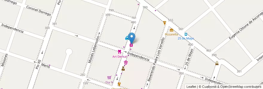 Mapa de ubicacion de Farmax en Arjantin, Buenos Aires, Partido De Moreno, Partido De Merlo, Merlo.