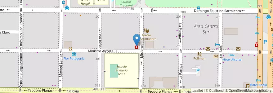 Mapa de ubicacion de Farmcia en Arjantin, Şili, Neuquén, Departamento Confluencia, Municipio De Neuquén, Neuquén.
