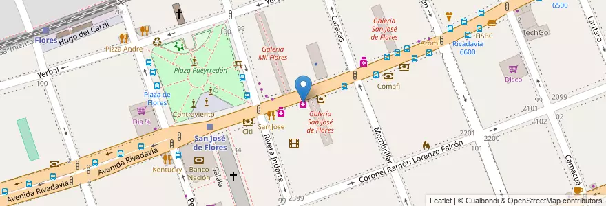Mapa de ubicacion de Farmcia Azul, Flores en Argentina, Ciudad Autónoma De Buenos Aires, Comuna 7, Buenos Aires.