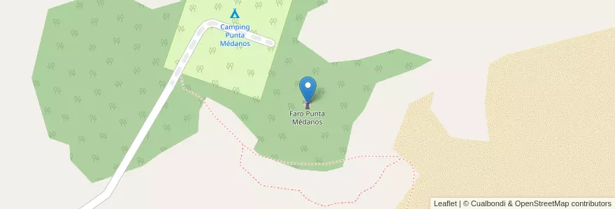 Mapa de ubicacion de Faro Punta Médanos en Argentina, Provincia Di Buenos Aires, Partido De La Costa.