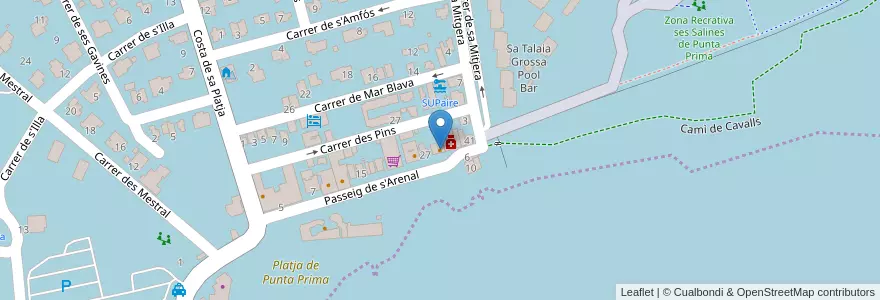 Mapa de ubicacion de Faro en 스페인, 발레아레스 제도, España (Mar Territorial), Menorca, 발레아레스 제도.