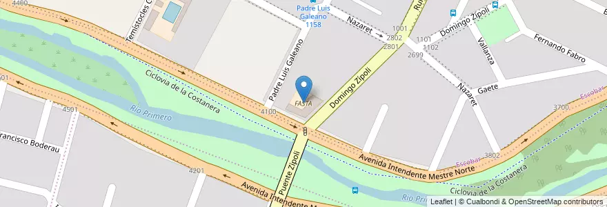Mapa de ubicacion de FASTA en Arjantin, Córdoba, Departamento Capital, Pedanía Capital, Córdoba, Municipio De Córdoba.