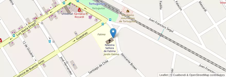 Mapa de ubicacion de Fatima en アルゼンチン, ブエノスアイレス州, Partido De Malvinas Argentinas, Tortuguitas.