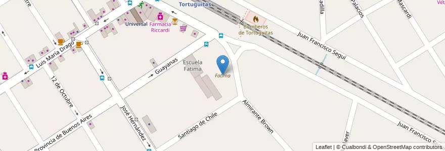 Mapa de ubicacion de Fatima en Argentinien, Provinz Buenos Aires, Partido De Malvinas Argentinas, Tortuguitas.