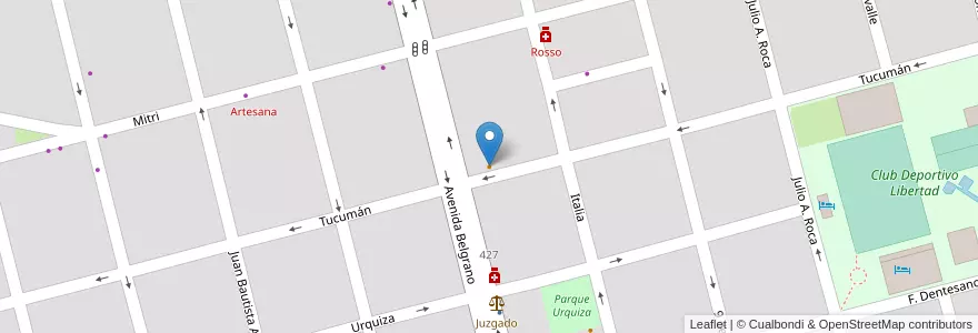 Mapa de ubicacion de Fatto in casa en الأرجنتين, سانتا في, Departamento Castellanos, Municipio De Sunchales.
