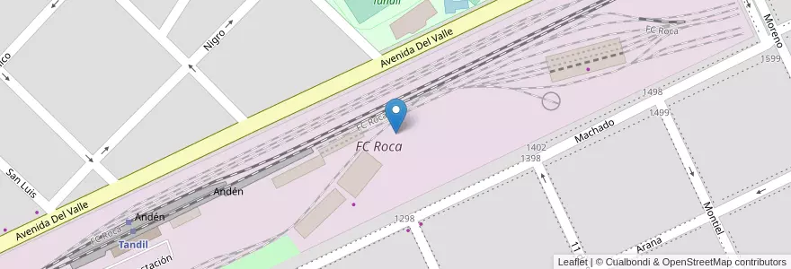 Mapa de ubicacion de FC Roca en Argentine, Province De Buenos Aires, Partido De Tandil, Tandil.