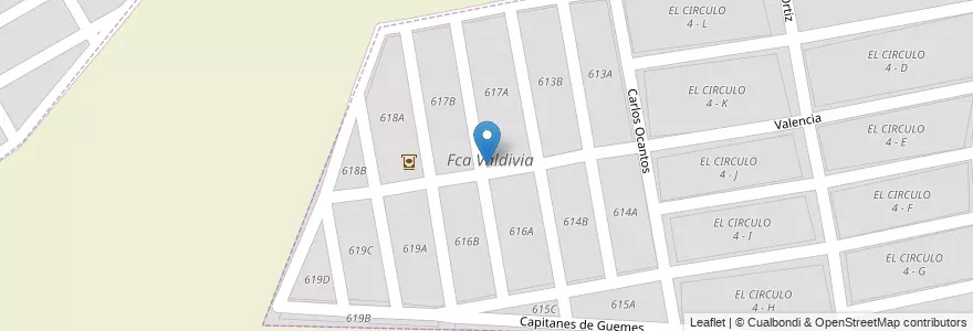 Mapa de ubicacion de Fca Valdivia en 아르헨티나, Salta, Capital, Municipio De Salta, Salta.