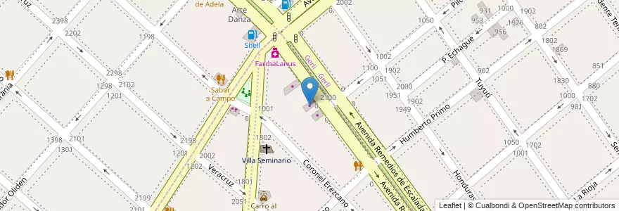 Mapa de ubicacion de Fede X Car en アルゼンチン, ブエノスアイレス州, Partido De Lanús, Lanús Oeste.