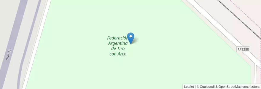 Mapa de ubicacion de Federación Argentina de Tiro con Arco en 아르헨티나, Córdoba, Departamento Río Cuarto, Pedanía Río Cuarto, Municipio De Río Cuarto, Río Cuarto.