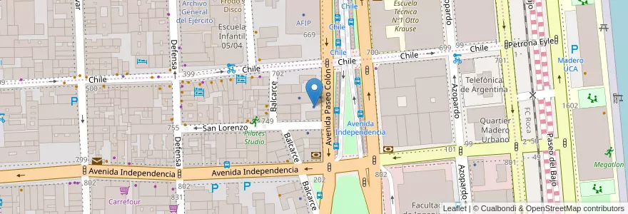 Mapa de ubicacion de Federación Gráfica Bonaerense, San Telmo en Arjantin, Ciudad Autónoma De Buenos Aires, Comuna 1, Buenos Aires.