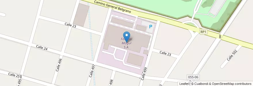 Mapa de ubicacion de Federal Mogul S.A., Gonnet en Arjantin, Buenos Aires, Partido De La Plata, Manuel B. Gonnet.