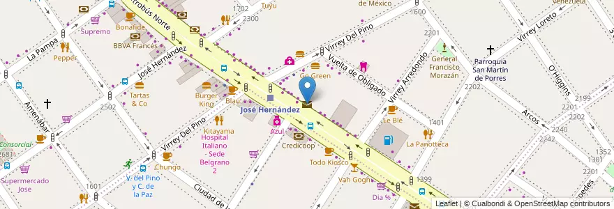 Mapa de ubicacion de FedEx, Belgrano en آرژانتین, Ciudad Autónoma De Buenos Aires, Buenos Aires, Comuna 13.