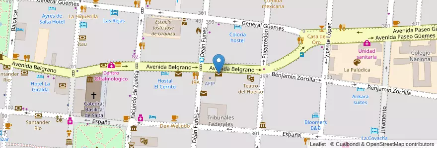 Mapa de ubicacion de Fedex en Argentinien, Salta, Capital, Municipio De Salta, Salta.