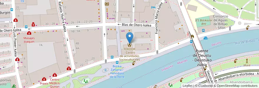 Mapa de ubicacion de FEKOOR - Centro de actividades Socioculturales en 西班牙, 巴斯克, 比斯开, Bilboaldea, 毕尔巴鄂.