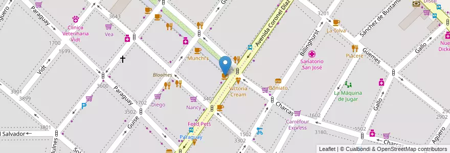 Mapa de ubicacion de Felfort, Palermo en アルゼンチン, Ciudad Autónoma De Buenos Aires, ブエノスアイレス, Comuna 14.
