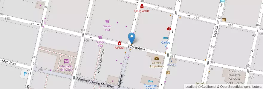 Mapa de ubicacion de Feliciana en الأرجنتين, Tucumán, San Miguel De Tucumán, Departamento Capital, San Miguel De Tucumán.