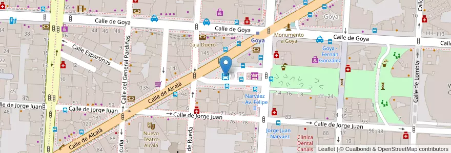 Mapa de ubicacion de Felipe II en スペイン, マドリード州, Comunidad De Madrid, Área Metropolitana De Madrid Y Corredor Del Henares, Madrid.