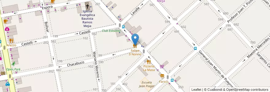 Mapa de ubicacion de Felipe Il Nonno en Argentina, Buenos Aires, Partido De La Matanza, Ramos Mejía.