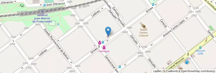 Mapa de ubicacion de Feminisima, Villa Pueyrredon en آرژانتین, Ciudad Autónoma De Buenos Aires, Comuna 12, Buenos Aires.