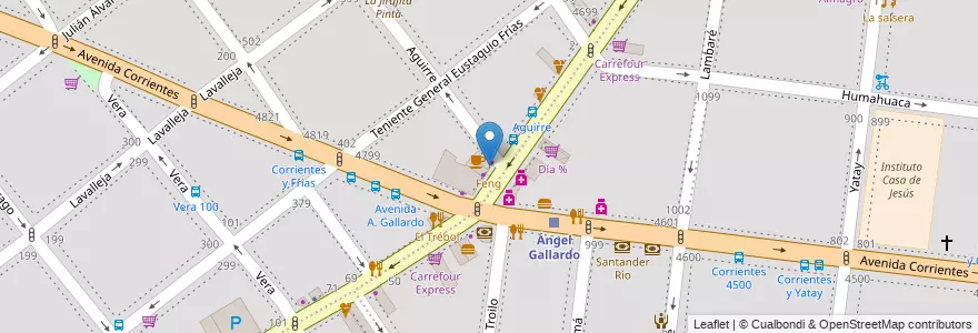Mapa de ubicacion de Feng, Villa Crespo en アルゼンチン, Ciudad Autónoma De Buenos Aires, ブエノスアイレス.
