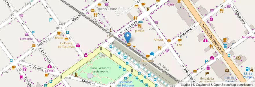 Mapa de ubicacion de Feng Wei, Belgrano en アルゼンチン, Ciudad Autónoma De Buenos Aires, ブエノスアイレス, Comuna 13.
