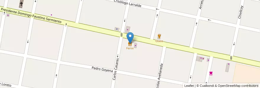 Mapa de ubicacion de Fenix en Arjantin, Buenos Aires, Partido De Morón, Castelar.
