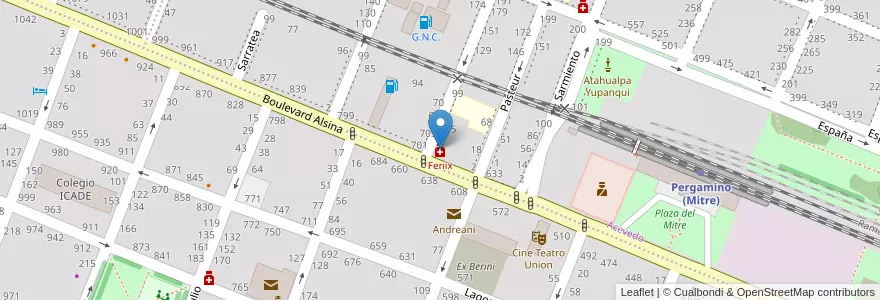 Mapa de ubicacion de Fenix en Arjantin, Buenos Aires, Partido De Pergamino.