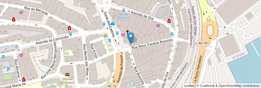 Mapa de ubicacion de Fenix en スペイン, ガリシア州, A Coruña, A Coruña, A Coruña.