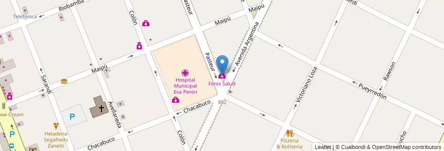 Mapa de ubicacion de Fenix Salud en Argentina, Buenos Aires, Partido De Merlo, Merlo.