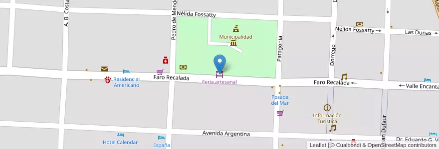 Mapa de ubicacion de Feria artesanal en آرژانتین, استان بوئنوس آیرس, Partido De Monte Hermoso, Monte Hermoso.
