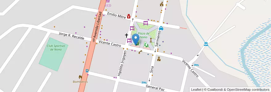 Mapa de ubicacion de Feria artesanal de Nono en Arjantin, Córdoba, Departamento San Alberto, Municipio De Nono, Pedanía Nono, Nono.