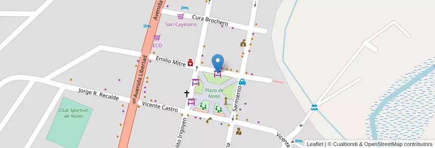 Mapa de ubicacion de Feria artesanal de Nono en アルゼンチン, コルドバ州, Departamento San Alberto, Municipio De Nono, Pedanía Nono, Nono.