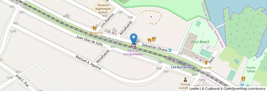 Mapa de ubicacion de Feria de Antigüedades en Arjantin, Buenos Aires, Partido De San Isidro, Acassuso.