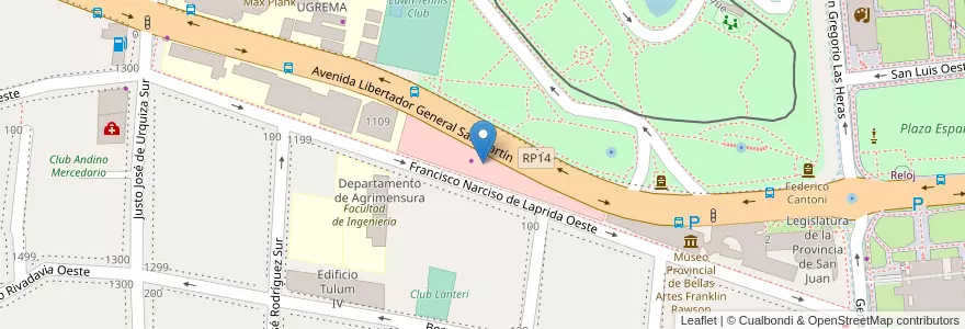 Mapa de ubicacion de Feria de las Pulgas en Argentinien, San Juan, Chile, Capital.