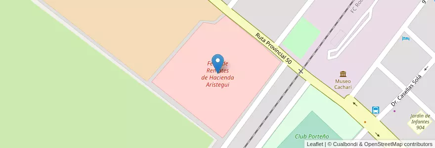 Mapa de ubicacion de Feria de Remates de Hacienda Arístegui en Argentina, Buenos Aires, Partido De Azul.