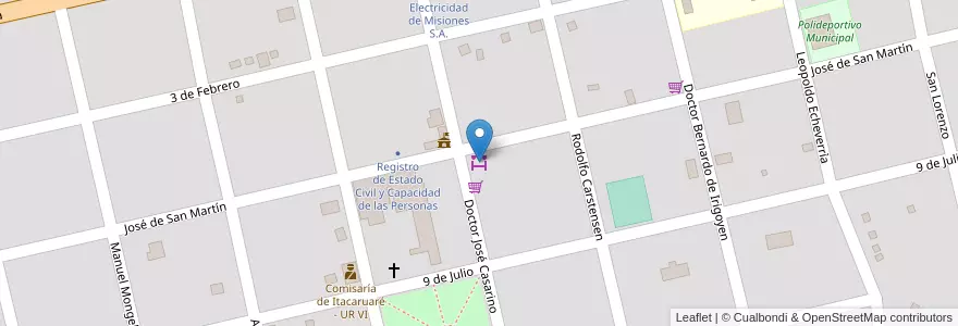 Mapa de ubicacion de Feria Franca en Argentinië, Misiones, Departamento San Javier, Municipio De Itacaruaré, Itacaruaré.