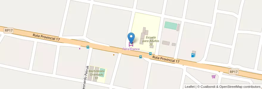 Mapa de ubicacion de Feria Franca en アルゼンチン, ミシオネス州, Departamento General Manuel Belgrano, Municipio De Bernardo De Irigoyen.