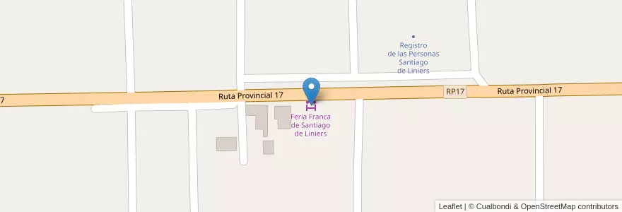 Mapa de ubicacion de Feria Franca de Santiago de Liniers en 아르헨티나, Misiones, Departamento Eldorado, Municipio De Santiago De Liniers.